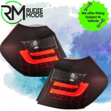 Smoked/Red Light Bar Tail Lights for BMW 1 Series 2004-2006